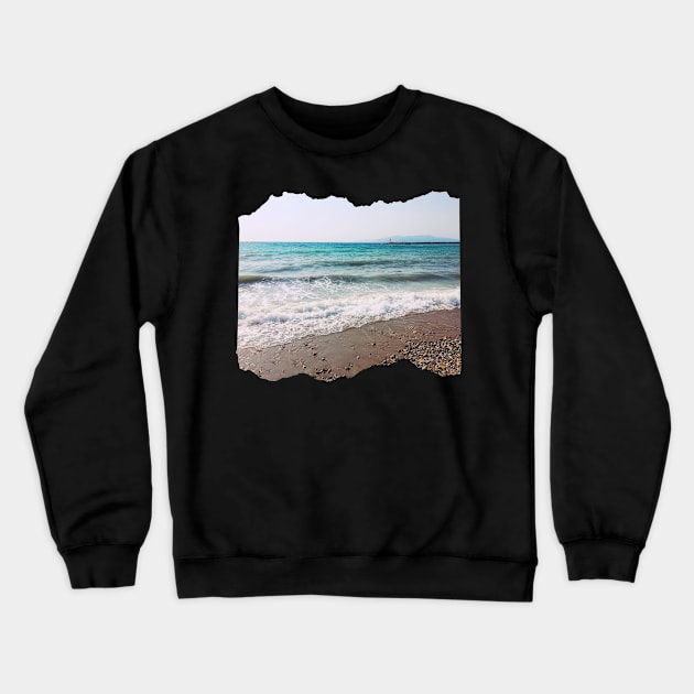 Beautiful photography of ocean waves and blue sky Crewneck Sweatshirt by BoogieCreates